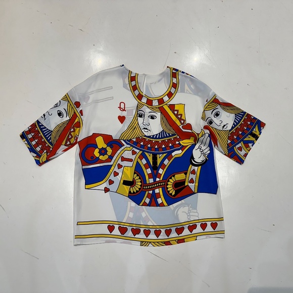 Dolce Gabbana  Queen of Cards  Silk Blouse   IT 42 - Picture 2 of 4